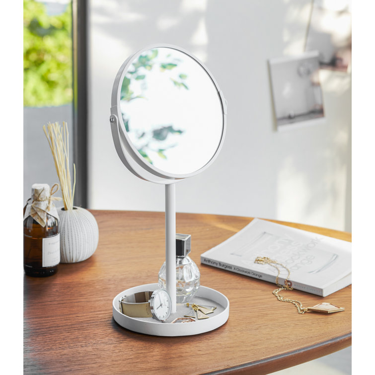 Yamazaki USA Yamazaki Home Round Standing Mirror Bathroom And